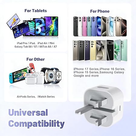 35W USB-C Fast Charger for iPhone & iPad (UK Plug)