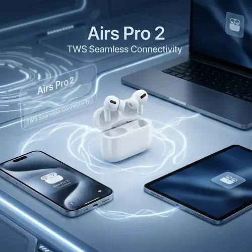 Airs pro 2 Tws wireless Earbuds - White